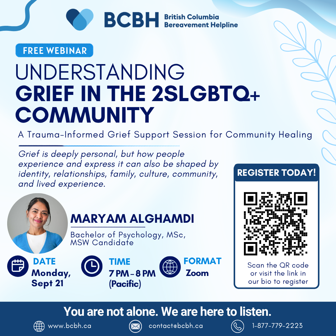 Understanding Grief Webinar poster